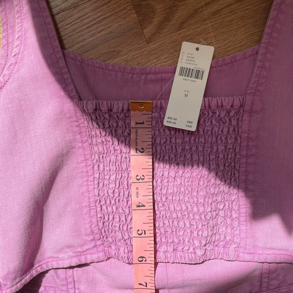 Pilcro Corset Tank Anthropologie Smocked Cropped Lilac Sleeveless Top, M, NWT - Picture 11 of 14